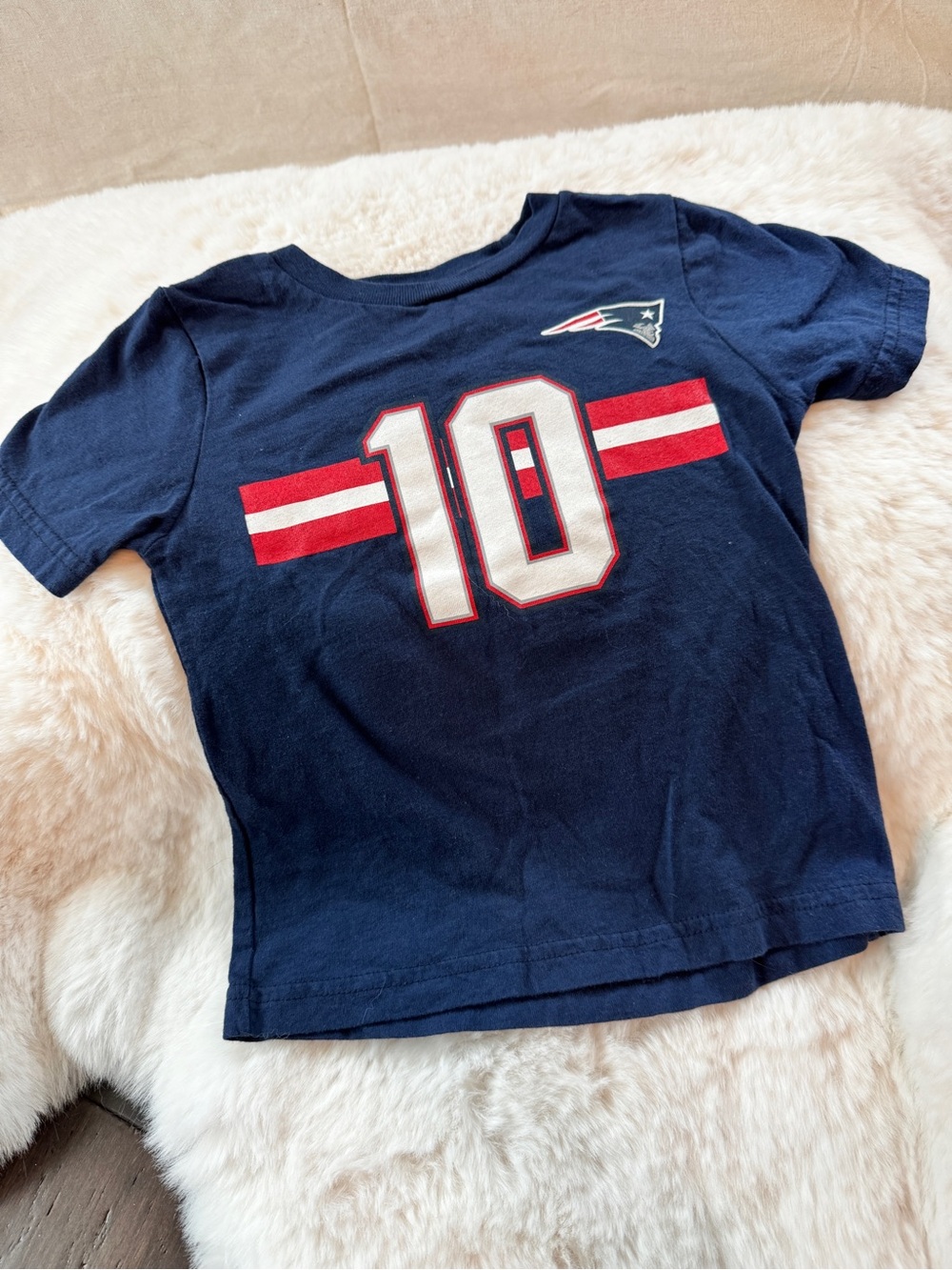 NFL Kids Navy Blue #10 Short Sleeve Tee, New England Patriots, 2T